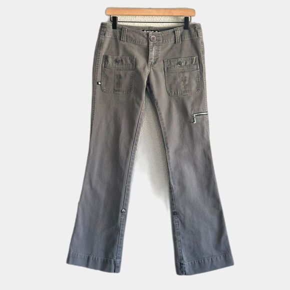 Y2K Lost Girl Convertible Cargo Pants Grey Flare Utility Sz 5 Small Vintage Gorp - Picture 2 of 12